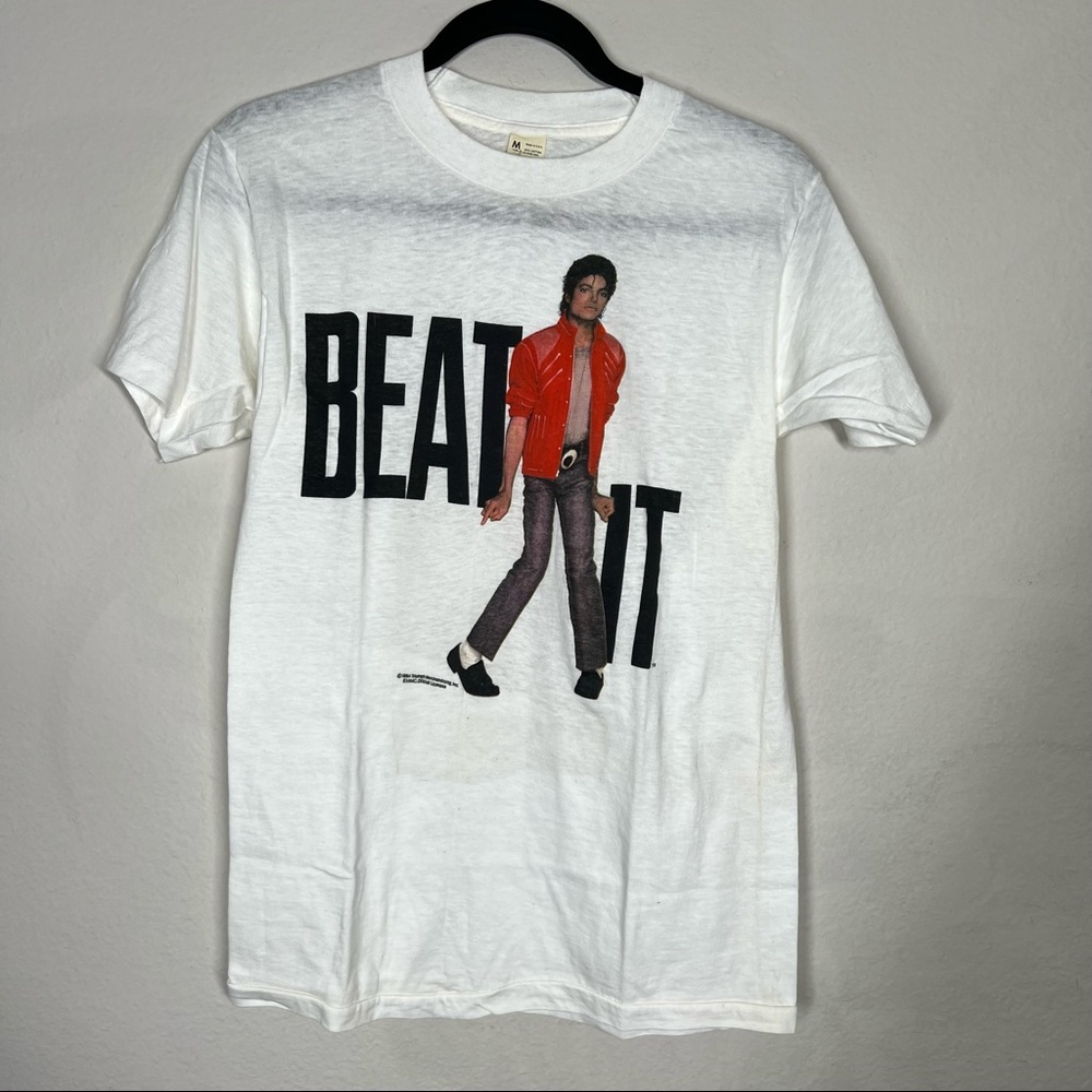 SCREEN STARS Vintage 1984 Michael Jackson Beat It Short Sleeve Tee Deadstock